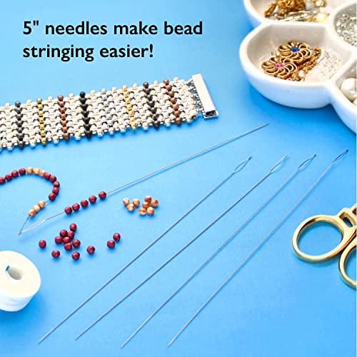 The Beadsmith Basic Elements Collapsible Eye Needles – 5 Inch Long – Flexible Twisted Wire – Large Eye, Easy to Thread – 4 Medium Needles - size: Medium - 5" Long - 4 Needles