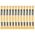 12 Skeins Embroidery Floss, Colorful Embroidery Floss 6 Strands Polyester Variegated Gradient Cross Stitch Thread for Sewing, Gradient Yellow - color: Gradient Yellow