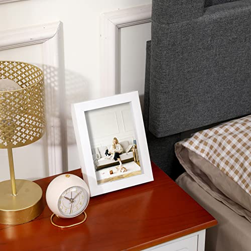 Muzilife 5x7 Shadow Box 3D Picture Frame, Wood & Real Glass, 2 Pack, White - color: 2pcs 5x7-white