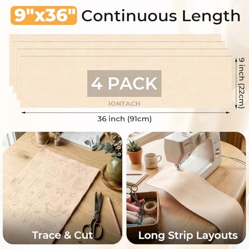 IONTACH 9" X 36" Soft Felt Sheets 1.6mm Thick (4 Packs, Apricot Nude) - color: Apricot Nude