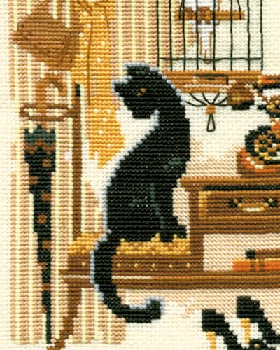 RIOLIS 860 Cat with Telephone Counted Cross Stitch Kit 7 x 9.5 in - style: Cat with Telephone 860