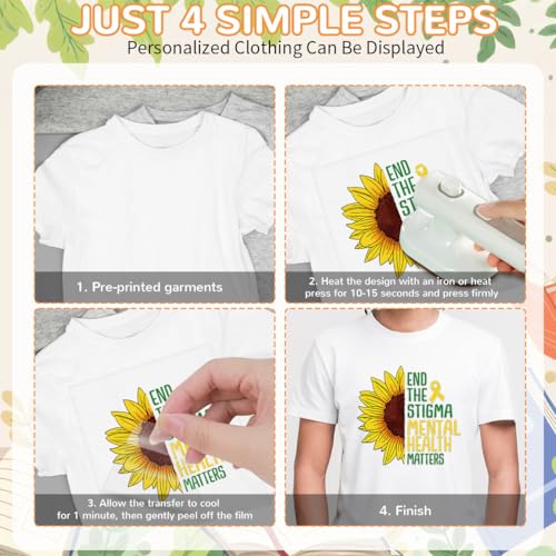 24Pcs Mental Health Awareness Dtf Transfers Ready to Press May Mental Health Month Iron on Transfers for Tshirts Psychological Transfer Vinyl Stickers for Clothing Pillows Bag DIY Crafts - color: Mental Health Awareness