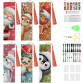 6 Set Christmas Cross Stitch Bookmark, Counted Cross Stitch Bookmarks with 6 Different Christmas Patterns, DIY Bookmark Kit for Adults and Beginners(6 Pack) - color: Sqszx-006