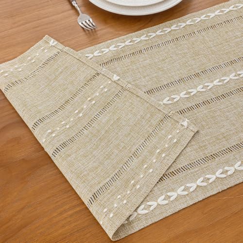 Rustic Linen Table Runner, Coffee Table Runners 36 inches Long - color: Coffee, size: 13×36 Inch