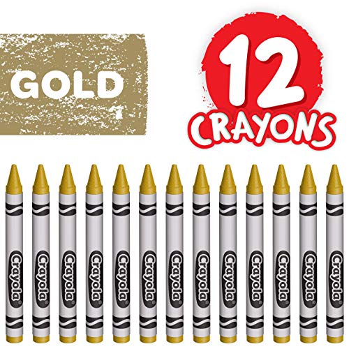 Crayola Crayons, Gold, Single Color Crayon Refill, 12 Count Bulk Crayons, School Supplies - color: Gold