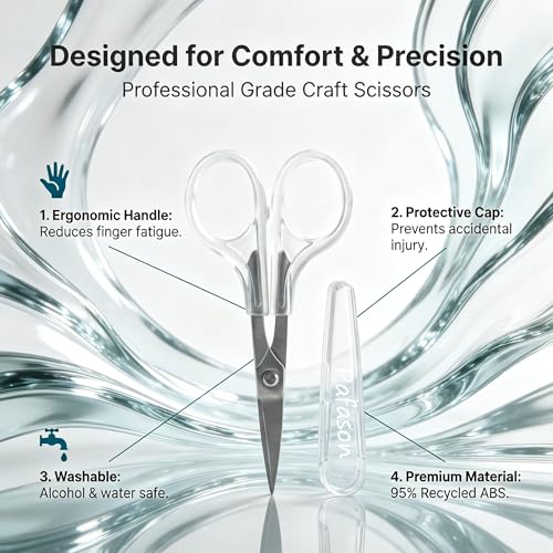 PAFASON Small Travel Embroidery Craft Scissors Set Straight Curved Tip - style: Modern