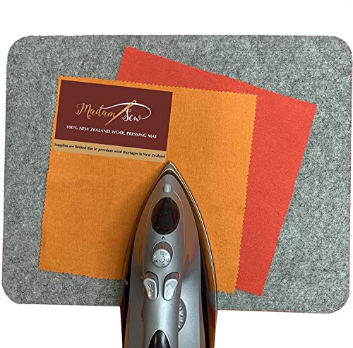 Madam Sew Natural Wool Pressing mat for Quilting |100% Wool Felt Ironing Pad | Wool Ironing Mat for Quilters,Crisp Seams on Quilt Blocks,Sewing Projects & Embroidery- Ironing mat for Sewing XL17”x24” - size: 17” x 24”