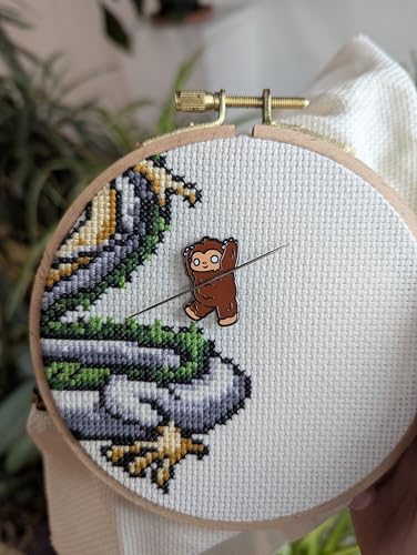 Bigfoot Magnetic Needle Minder, Enamel Pin Design for Cross Stitch, Embroidery, Needlework Organization