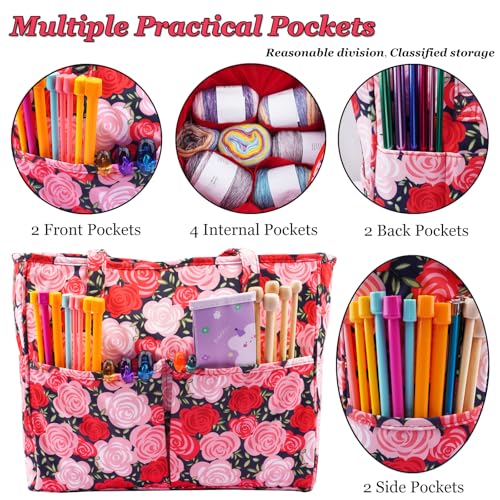 Hobekoee Crochet Bag Organizer Yarn Storage Organizer - color: Red