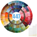 Paxcoo 447 Colors Embroidery Floss Cross Stitch Thread Friendship Bracelet Making String with Needles - color: 447 Colors