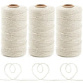 Anvin 984 Feet Cotton Twine Natural Jute Twine Packing Twines Bakers Twine Beige Twine Wrapping Butchers Baking Arts and Crafts Gardening(Pack of 3, 10 Ply 2mm Thick) - color: Beige