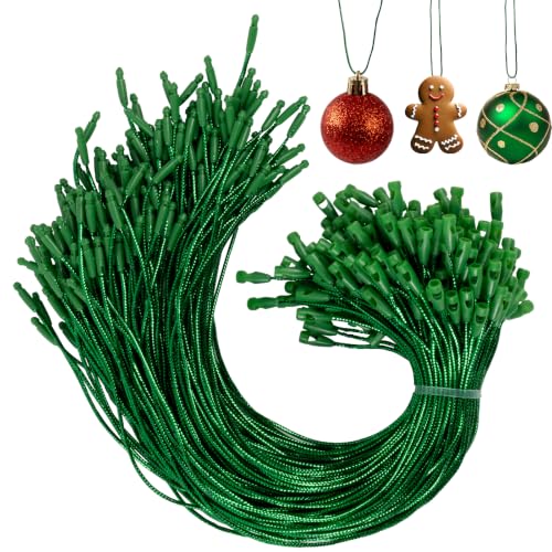 Christmas Tree Ornament String Hanger Precut Ribbon Hook with Snap Fastener - color: Green, size: 400pcs