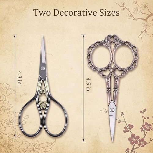 BIHRTC Vintage Plum Blossom Clouds Sewing Scissors for Embroidery, Sewing