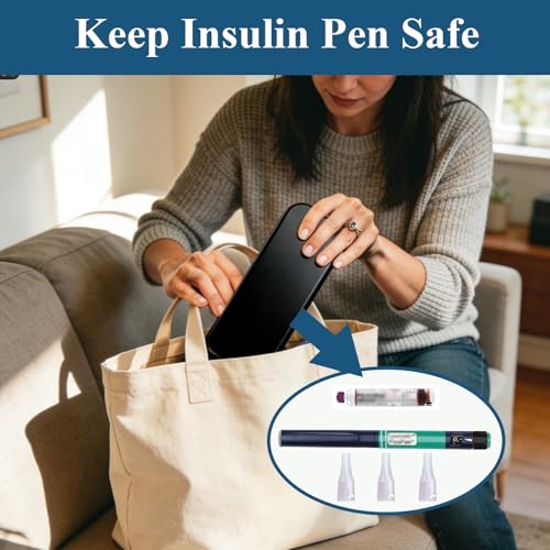 Insulin Pen Case, Portable Travel Cooler for Diabetic Supplies - color: Black