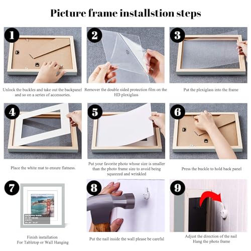12x12 Wood Picture Frames for Wall Hanging or Tabletop,Diamond Painting Frame Baby Scan Picture Frames with 2 Mats Display 8x8 or 10x10 for Family Walls Decoration,Anniversary,Wedding,Christmas(Gray) - color: Gray, size: 12x12 inch