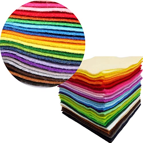 Jtnohx Soft Felt Fabric Felt Sheets for Crafts 40 Colors Assorted 6"x6" - size: 6 x 6 inches