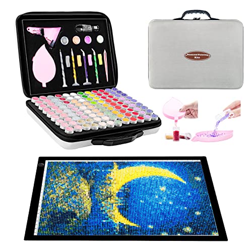 LitEnergy 9”x12” LED Light Pad Kits, USB Powered Light Board, Adjustable Brightness Light Box with 108 Slots Jars and Accessories for Diamond Art Painting (Black) - color: BLACK, size: 9 x 12 inches