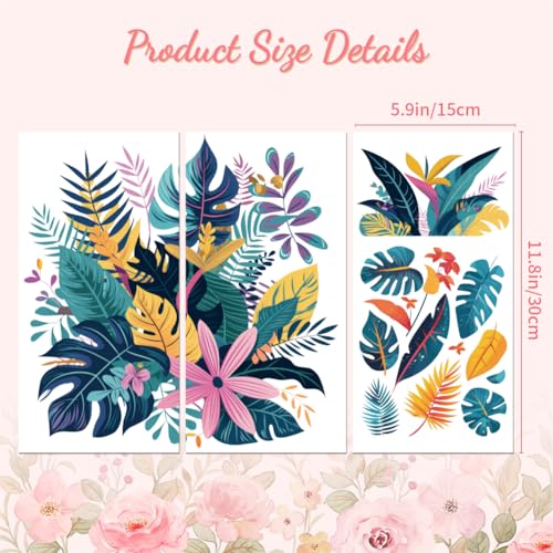 Peacoblue Bohemian Leaves Rub On Transfers for Furniture Craft 6"x12" - style: Bohemian Leaves