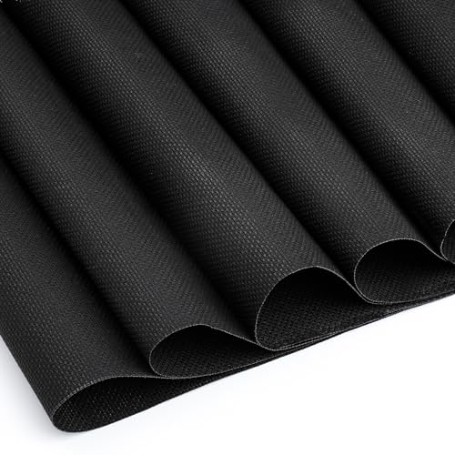 6 Pcs Cross Stitch Fabric 14 Count Black Aida Cloth for Needlework - color: Black
