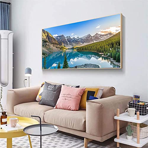 JATOK Diamond Painting Kit for Adults, Alpine Lake, 35.5 x 15.7 in - color: White