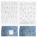 Water Soluble Embroidery Stabilizer, 2 Sheet Stick Stitch Embroiderys Transfer Paper Embroiderys Paper Tear Away Embroidery Stabilizers with Flower Patterns for Flower Frame,Hand Sewing Crafts