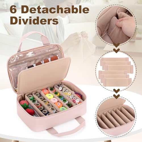 Teamoy Puffer Sewing Organizer Bag, Sewing Supplies Organizer, Pink