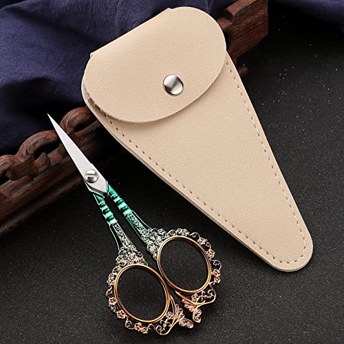 Small Sewing Scissors, Sharp Embroidery Shears - color: Gold Green
