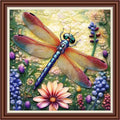 Dimxvean Counted Cross Stitch Kits for Adults,11CT Unprinted Cross-Stitch Pattern Embroidery Kit Cross Stitching Kit Supplies Needleworks Set-Dragonfly Flowers 18x18 inchs - color: SetColor13