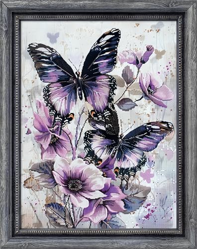 Leczany Cross Stitch Patterns Stamped Kit for Beginners | Embroidery Supplies DIY Craft Kit Needlepoint for Adults Starter | 11CT, 3 Strands | Butterflies and Flowers 15.8x20.9 inches - color: 11CT Stamped kits, Butterflies and Flowers 15.8x20.9 inches