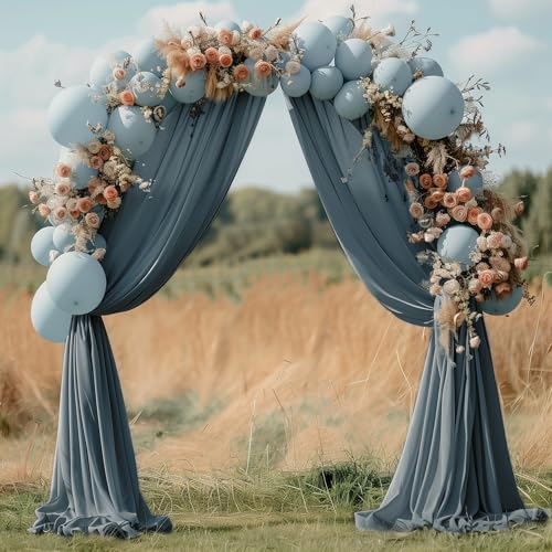 Wedding Arch Draping Fabric 1 Panel Grey Blue Sheer Backdrop Drapes - color: Grey Blue, size: 1 Panel