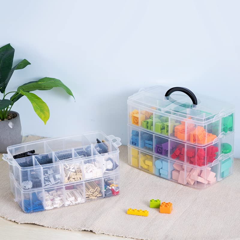 Sooyee 6-Tier Stackable Craft Organizers and Storage Box, Clear - size: 6-Tier