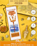 Povitrulya Counted Cross Stitch Kit Poseidon – DIY Bookmark Embroidery Set for Adults & Beginners, Trident Sea Waves Ancient Greek Mythology Needlework Gift - color: Poseidon