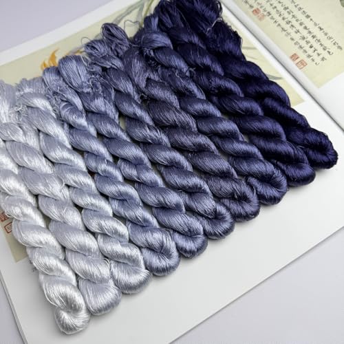 100% Mulberry Silk Embroidery Thread 10 Colors 110m Each (22) - color: 22