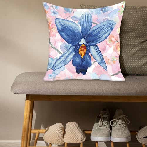 DIAMOND DOTZ Sparkle Garden Blue Pillow Diamond Art Painting for Adults - color: Sparkle Garden Blue