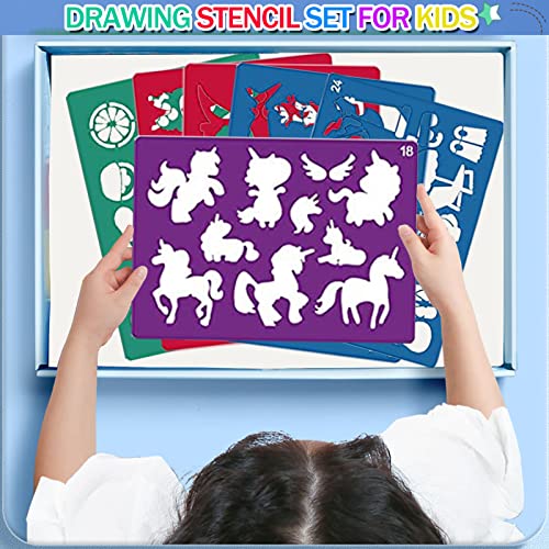 30 Pieces Drawing Stencils Set for Kids, Plastic Drawing Painting Stencil Templates for Kids Crafts School Art Projects, Journal Stencil with 400+ Images - color: Multi 30PCS
