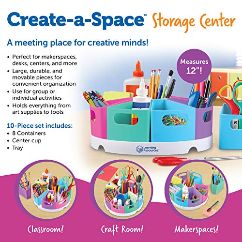 Learning Resources Create-a-Space Storage Center, Pastel - color: Pastel Colors