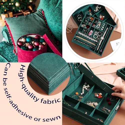 Bernese 6PCS Self Adhesive Felt Sheet, Felt Sheets with Adhesive Backing for Jewelry Box and Drawer Liner, A4 Size (8.3" x 11.8", Green) - color: Green