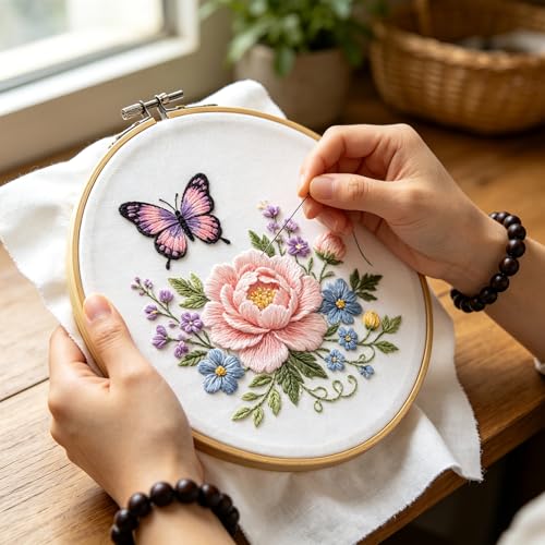 Yorwex 12 Pieces 9 Inch Embroidery Hoops Adjustable Wooden Circle Cross Stitch Hoop Ring for Art Craft Handy Sewing and Ornaments - style: 9 inch