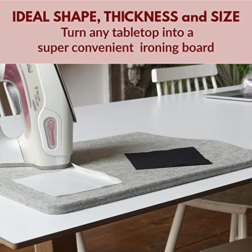 Madam Sew Natural Wool Pressing mat for quilting (17”x13.5”) 100% Wool Felt Ironing Pad | Wool Ironing Mat for quilters,Crisp Seams on Quilt Blocks,Sewing Projects & Embroidery- ironing mat for sewing - size: 17” x 13.5”