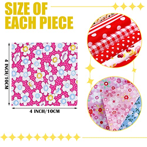 Tatuo 150 Pcs 4 × 4 Inch Cotton Fabric Squares Bundle Quilting - style: Pastoral Floral