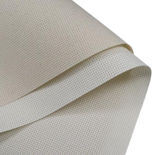 KCS 2 pc of 15" x 18"(38cmx45cm) 11 Count Cross Stitch Cotton Aida Cloth Needlework Fabric Box (Antique White+Oatmeal,11CT) - color: Antique White+oatmeal, size: 11CT