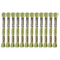 12 Skeins Embroidery Floss, Colorful Embroidery Floss 6 Strands Polyester Variegated Gradient Cross Stitch Thread for Sewing, Gradient Yellow-Green - color: Gradient Yellow-Green