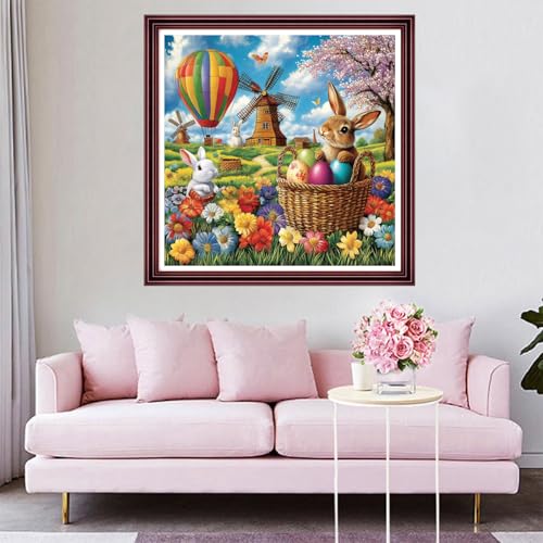 Funchey Counted Cross Stitch Kits for Adults Needlepoint Kits Unprinted Cross Stitching Embroidery Kit 11CT Cross Stitch Supplies-Windmill Garden Scenery 18x18 inch - color: ArtsKit25