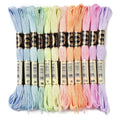12 Skeins Spring Color Cross Stitch Threads 0.5mm Embroidery Floss 6 Ply Polyester Friendship Bracelets Floss Crafts Floss 12 Color 8.75 Yards(8m)/Skein - color: 12 Skeins, Spring Color