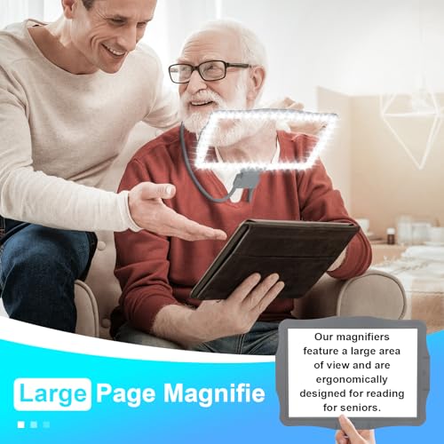 5X Neck Magnifying Glass with Light Hands Free for Reading,Seniors