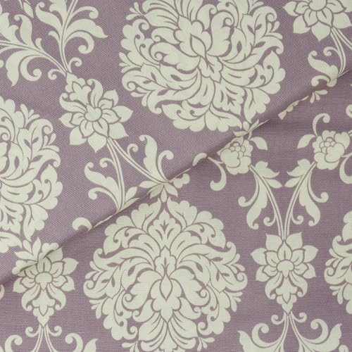Stitch & Sparkle, 100% Cotton Duck 45" Width Small Damask Lilac Color Sewing Fabric by The Yard - color: Damask Lilac, size: Cut by the yard