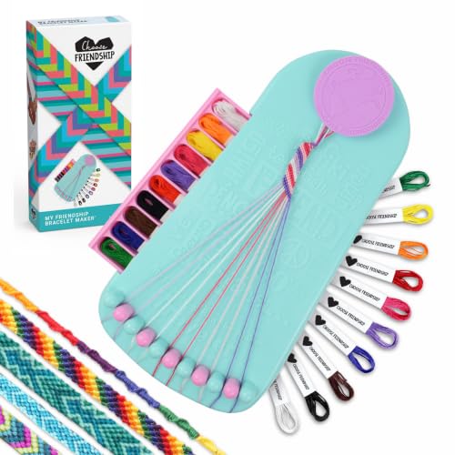 Choose Friendship, My Friendship Bracelet Maker®, an American Original | 20 Pre-Cut Threads - Makes Up to 8 Bracelets | Craft Kit, Kids, Bracelet Making Kit, Jewelry-Making Kit, Gifts for Girls 8-12 - color: Cotton Candy