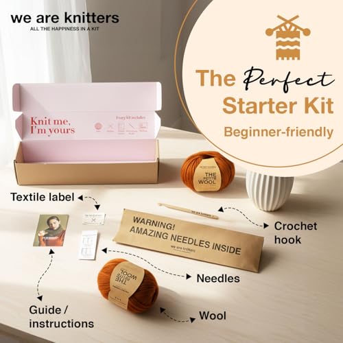 We Are Knitters Osiris Snood Kit | Beginner Crochet Gift Kit | Easy Warm Winter Snood | Stylish DIY Handmade Accessory Set Cozy Relaxing Craft GiftPro - color: Burnt Orange