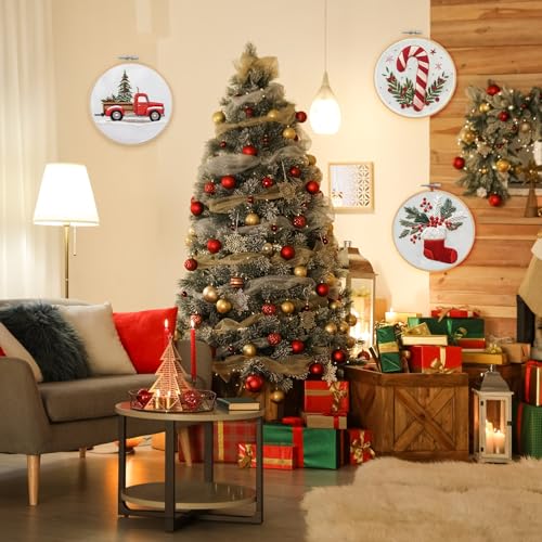 KerrDtbb Christmas Embroidery Kit, DIY Hand Embroidery Kit (A) - style: A