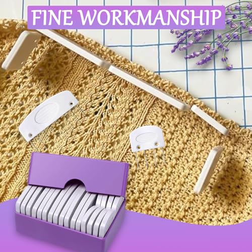20Pcs Knit Blockers Pins Kit, Knit Blocking Combs for Crochet Knitting Blocking Board Mats, Crochet Blocking Pins for Crochet Projects Sewing Lace Needlework Projects Tool - color: White
